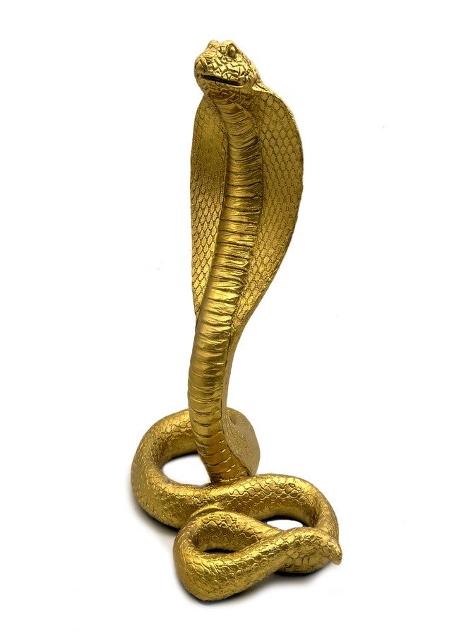 SHTWX King Cobra Snake Statue Figurine Sculpture Animal Figure Collectible Gifts for Snake Lover Office Home Decor Desk Accessories Decoration Garden Yard Figurines Outdoor Decor (Gold) - Image 2