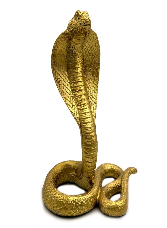 SHTWX King Cobra Snake Statue Figurine Sculpture Animal Figure Collectible Gifts for Snake Lover Office Home Decor Desk Accessories Decoration Garden Yard Figurines Outdoor Decor (Gold) - Image 1