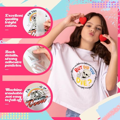 Tellingyou 36 Sheets Iron on Transfers Patches Dtf Ready to Press Vinyl Iron on Patch Embroidered Applique for T Shirt Jacket Pillow Covers Backpack Hoodies DIY Decorations (Funny Style) - Image 3