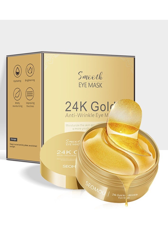 SEOMOU 60 Pcs Supplement Collagen Eye Mask(30 Pairs)| Under Eye Patches for Eye Bags & Anti-Aging Treatment | Reduces Dark Circles,Puffiness,Wrinkles | Hydrogel Eye Patch | Under Eye Mask Set - Image 1