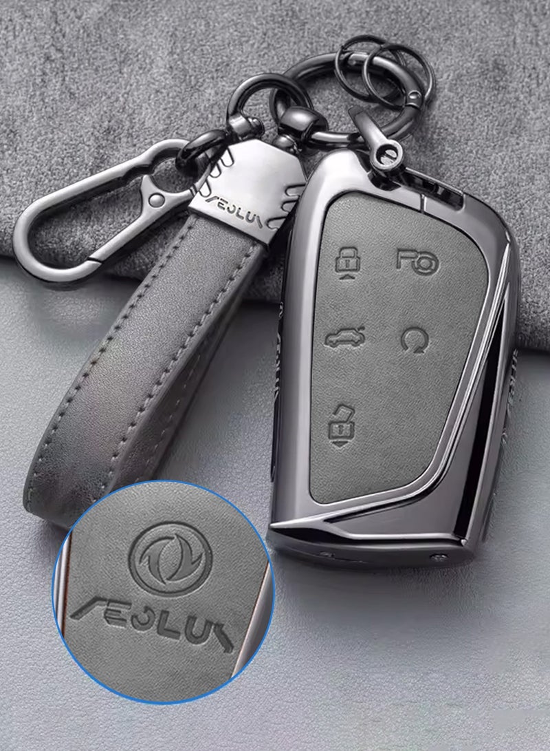 CATANES Leather Keychain Holder Case for Dongfeng Mage Smart Key (2024–2026) with Metal Clip & Protective Cover - Image 5