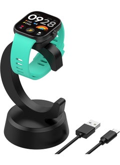 إيروريكس قاعدة شحن بديلة مضادة للانزلاق من السيليكون لساعة Redmi Watch 5 Active Watch 5 Lite مع كابلات شاحن من النوع C باللون الأسود  - Image 5
