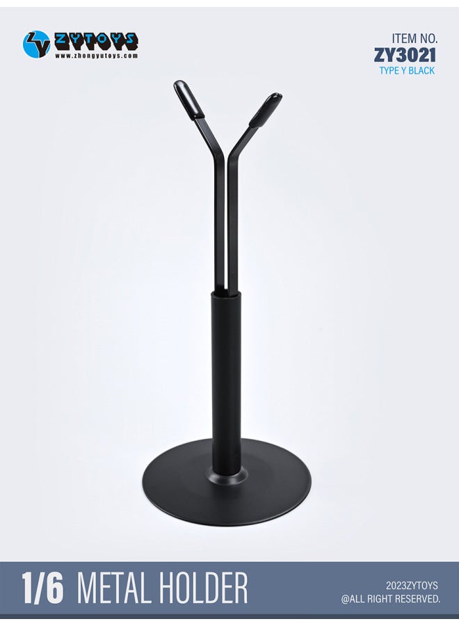 Jk Doll Circle Metal Stand 1/6 Scale Handheld Model Soldier Doll Toy Highly Detailed Miniature Collectible Figurine-Color:ZY3021 Black Metal Y Frame  - Image 1