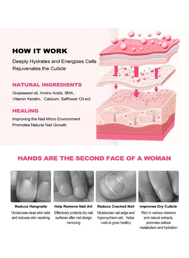  اوساورا قلم زيت البشرة - 4 أقلام زيت البشرة - مثبت الأظافر وزيت نمو الأظافر مع زيت اللوز الحلو وزيت الجوجوبا للعناية بالأظافر وزيت فيتامين E - قلم زيت نمو الأظافر (12 مل-3 مل*4) - Image 3