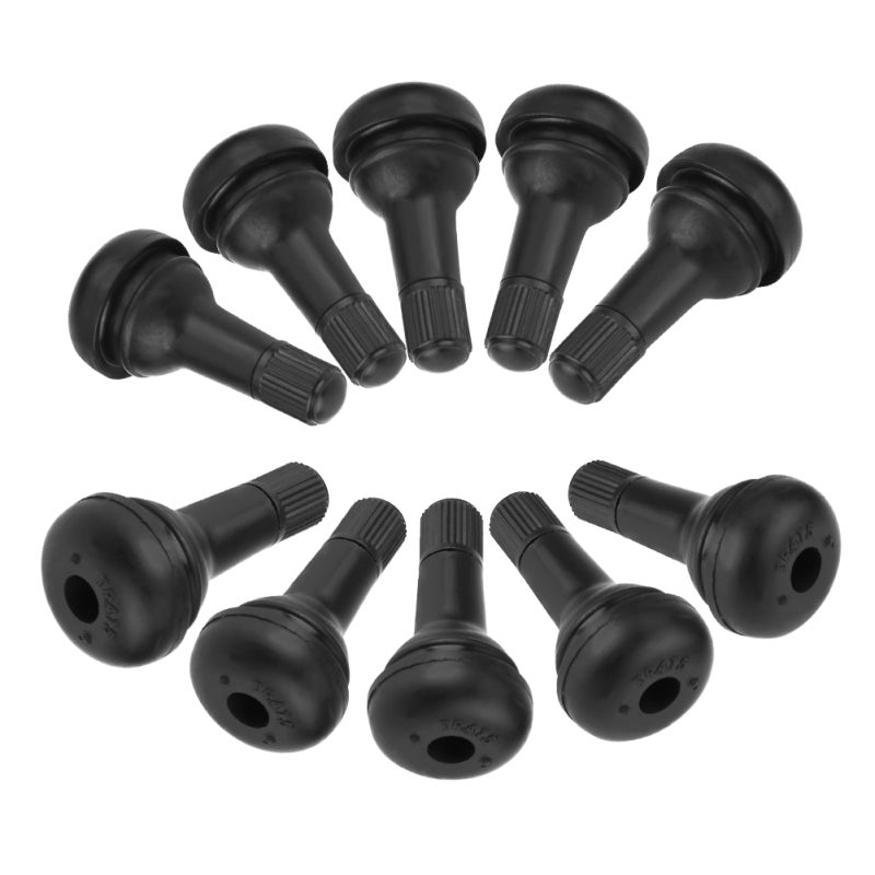 Car Valve Stem: 10-Piece TR415 Rubber Snap In - Cold Heat Ozone Resistant Auto Wheel Valve for Car Tire Maintenance - Image 1