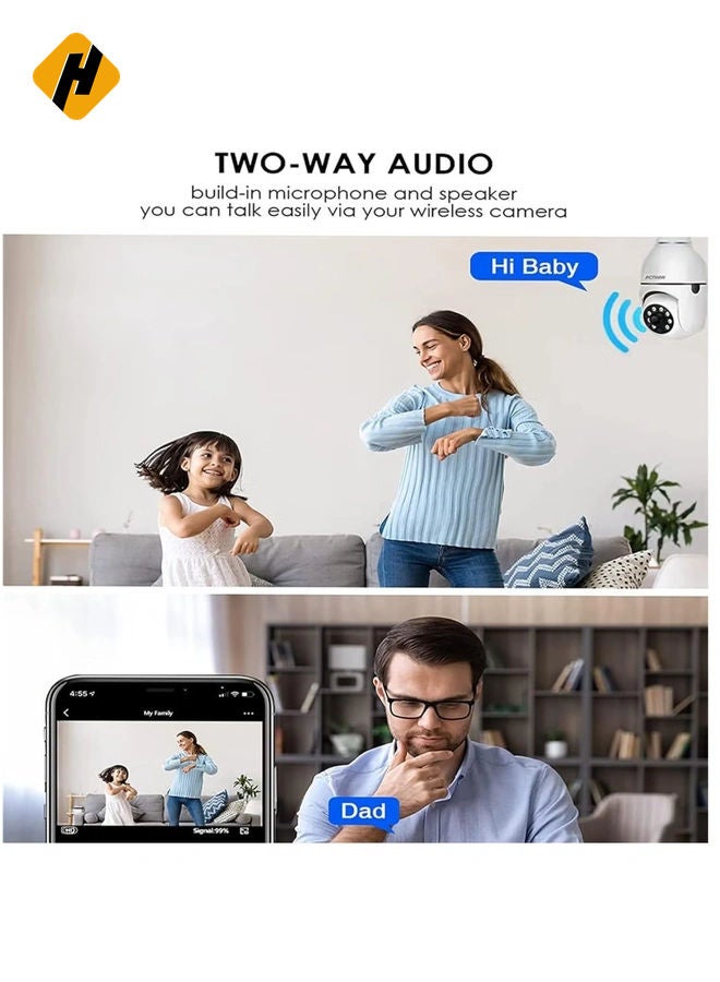 HuHa WiFi Light Bulb Camera 360 Degree Wireless Outdoor Security Camera Home Surveillance Cam with 1080P Color Night Vision Human Motion Detection(4-PCS)  - Image 3