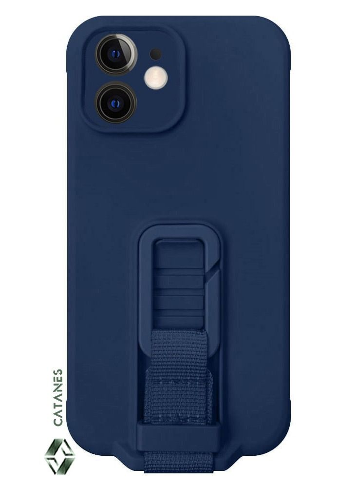 CATANES 2 Pack For iPhone 12 Case Cover And Screen Protector With Strap And Adjustable Grip Case Blue - Image 3