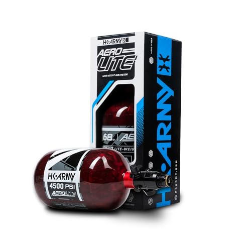 HK Army Aerolite HPA Air System - 68ci/4500psi Lightweight Carbon Fiber Tank with 800psi Regulator for Paintball & Airsoft Gear - Red - Image 2