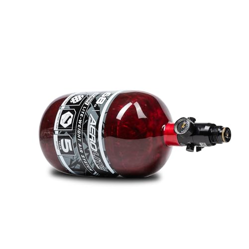 HK Army Aerolite HPA Air System - 68ci/4500psi Lightweight Carbon Fiber Tank with 800psi Regulator for Paintball & Airsoft Gear - Red - Image 3