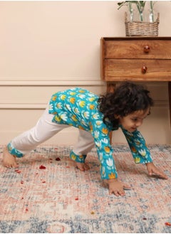 Polka Tots Polka Tots Full Sleeves Night Wear Lotus Kurta Pyjama - White  - Image 3