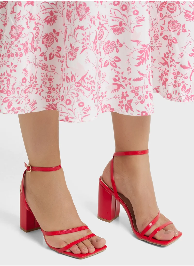 ELLA Triple Strap Block Heeled Sandal
