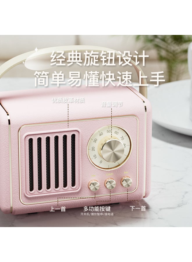 عام مكبر صوت بلوتوث رجعي إبداعي جديد، محمول صغير مع يو إس بي وبطاقة تي أف وراديو إف إم، مصدر صوتي صغير - Image 4