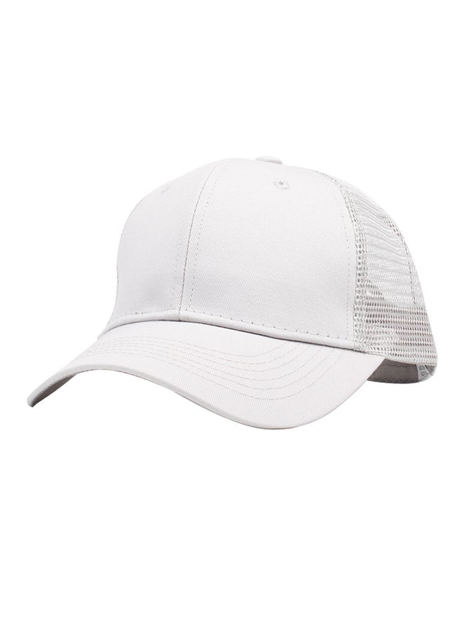 Mesh Baseball Cap White/Grey - Image 1