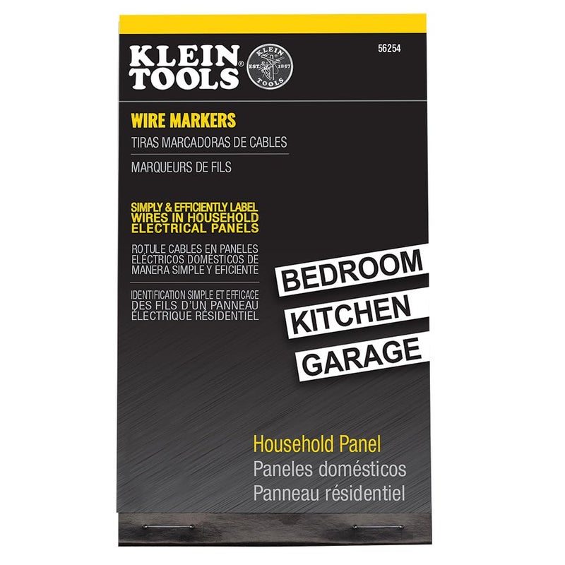 Klein Tools 56254 Wire Marker Book Household Electrical Panel