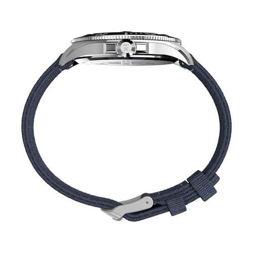 Timex Mens Harborside Coast 44mm Watch Blue Strap Blue Dial IP Steel Case - Image 3
