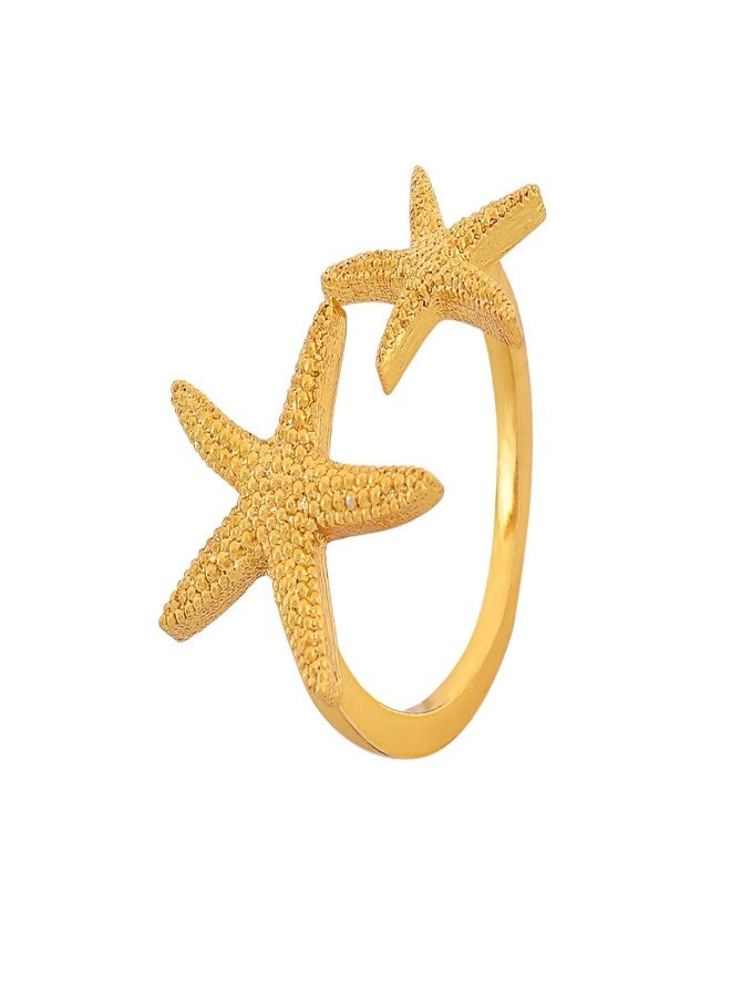 VOYLLA Hawaii Starfish Open Finger Ring, Statement Rings For Women, Boho, Vacation, Travel - Image 1