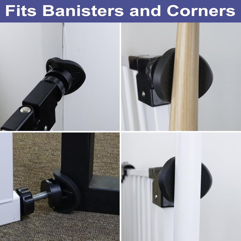 GRENFU Universal Banister Adapter Kit (2 Pack) - Pressure Mounted Dog Gate Extender for Stairs, Black - Image 2