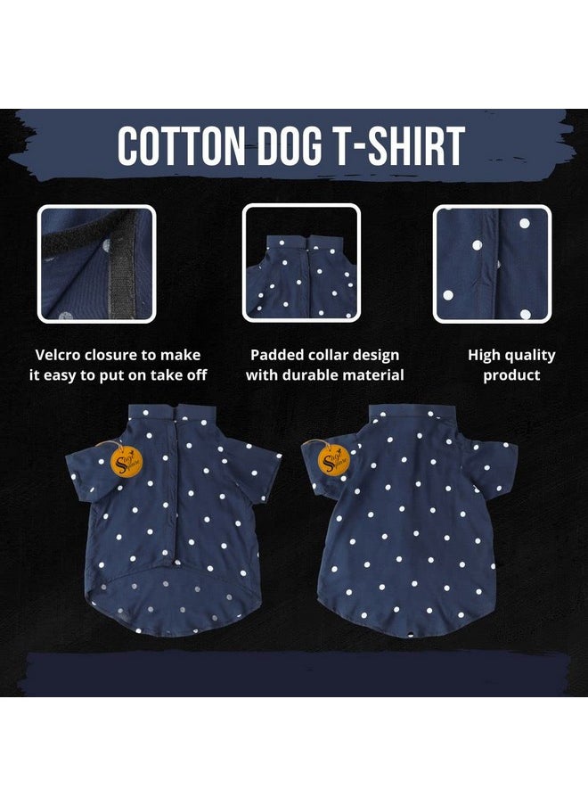 Sage Square Funky Soft Material Dog Shirt | Cool/Funky Print Pet | Soft Light Weight | Comfortable & Breathable Dog Clothing | Trendy Vest Outfit (Small - 14 Inch) (Polka Blue)  - Image 5