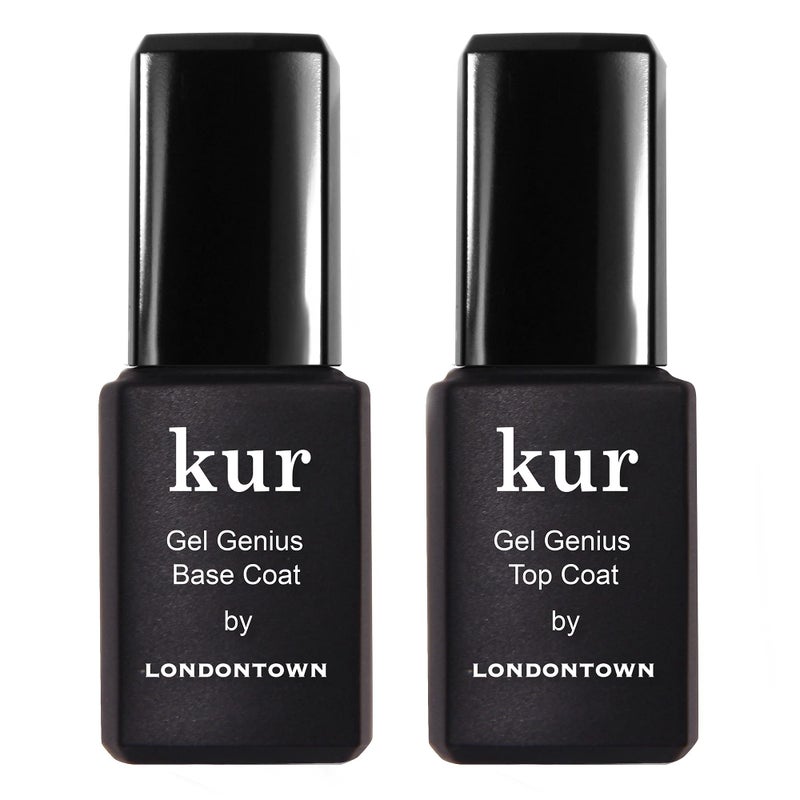LONDONTOWN kur Gel Genius Gel-Like Set, Top Coat & Base Coat Set For Long Lasting Manicure - Image 1
