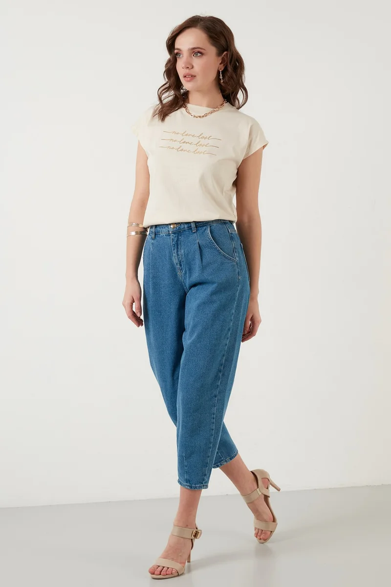 Lela Printed Crew Neck 100% Cotton T Shirt Women's T Shirt 5864217