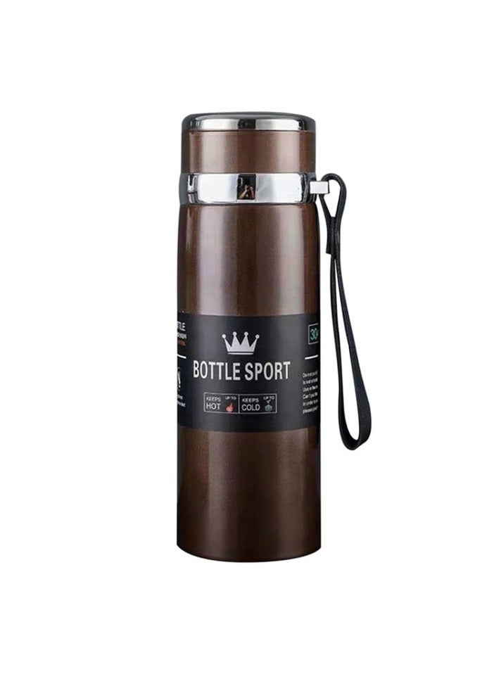 دينكس زجاجة مياه حرارية مفرغة من الفولاذ المقاوم للصدأ , كوب سفر من الفولاذ المقاوم للصدأ DENX مع وقت احتفاظ بالمشروبات الباردة والساخنة لأكثر من 12 ساعة يستخدم ككوب قهوة وزجاجة ماء وكوب حراري - Image 1