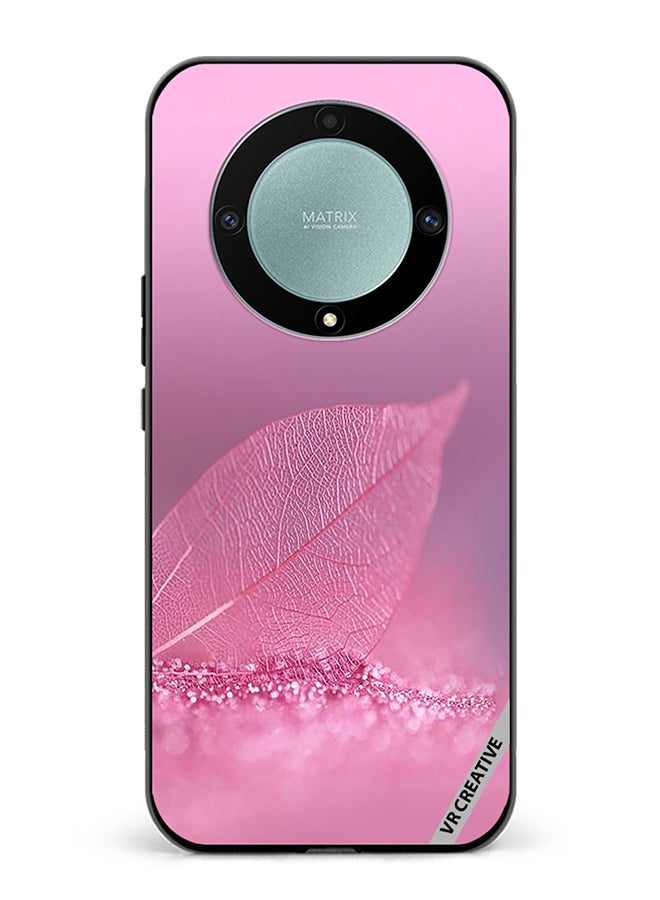 VR CREATIVE Protective Case Cover For Honor X9b Pink Leaf Design Multicolour - Image 1