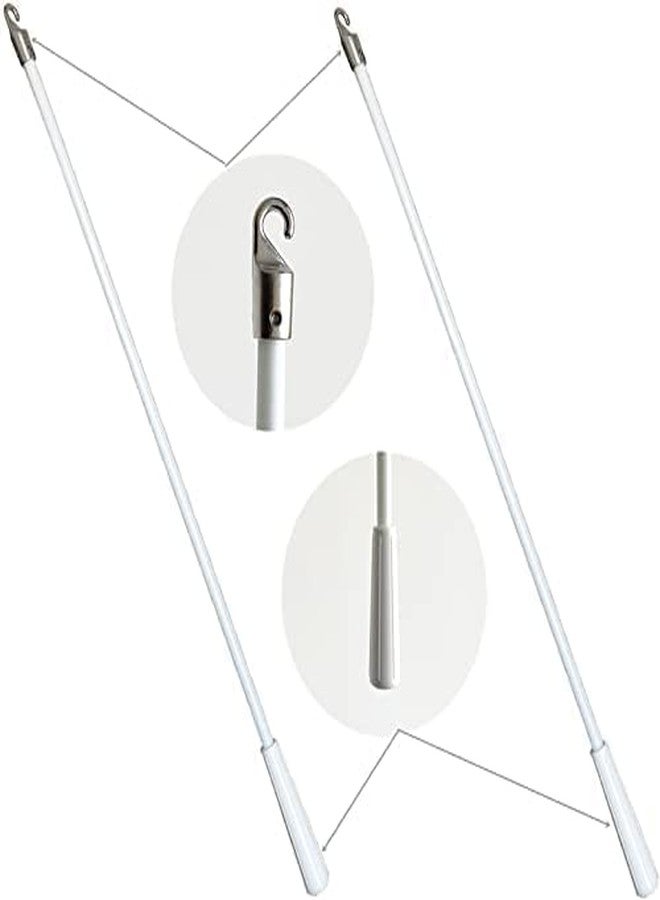 APUXON 2pcs 16inch 400mm Fiberglass Drapery Wand Curtain Pull Rod with Hook Blind Opener Tilt Rod - Image 5