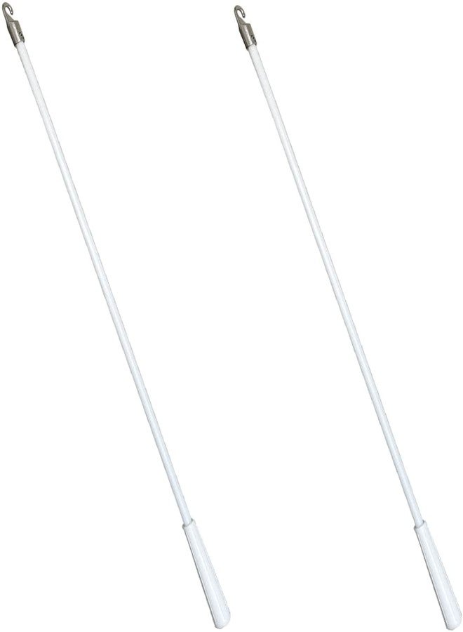 APUXON 2pcs 16inch 400mm Fiberglass Drapery Wand Curtain Pull Rod with Hook Blind Opener Tilt Rod - Image 1