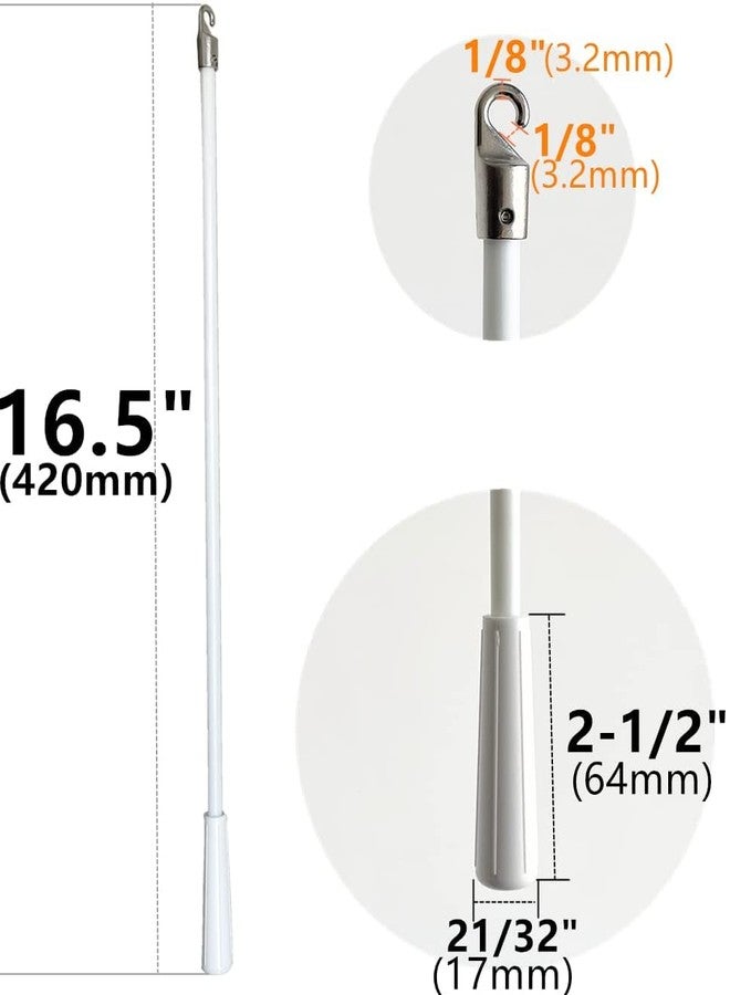 APUXON 2pcs 16inch 400mm Fiberglass Drapery Wand Curtain Pull Rod with Hook Blind Opener Tilt Rod - Image 2