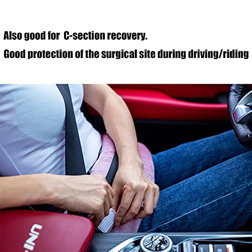 Wumimi Mastectomy Pillow Post Surgery Seat Belt Pillow Cushions Pads Protector for Breast Cancer Port Pacemaker Heart Surgery C-Section Recovery (Pink) - Image 3