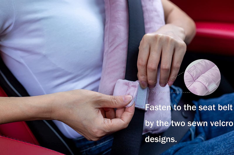 Wumimi Mastectomy Pillow Post Surgery Seat Belt Pillow Cushions Pads Protector for Breast Cancer Port Pacemaker Heart Surgery C-Section Recovery (Pink) - Image 4