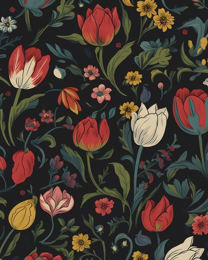 WALLPAPER PEEL AND STICK VINTAGE DARK FLORAL WALL PAPER BOHO CONTACT PAPER FOR BEDROOM BATHROOM SHELF BLACK RED REMOVABLE SELF ADHESIVE RENTER FRIENDLY 175 X 118IN