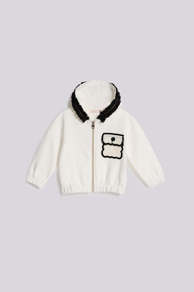GB Baby Bg Store Baby Girl Ecru Tracksuit Top  - Image 1