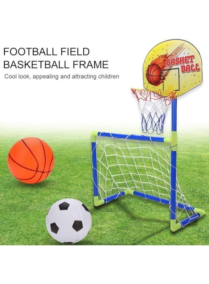 2-in-1 Football Goal Set with Basketball Hoop Set for Kids - Image 3
