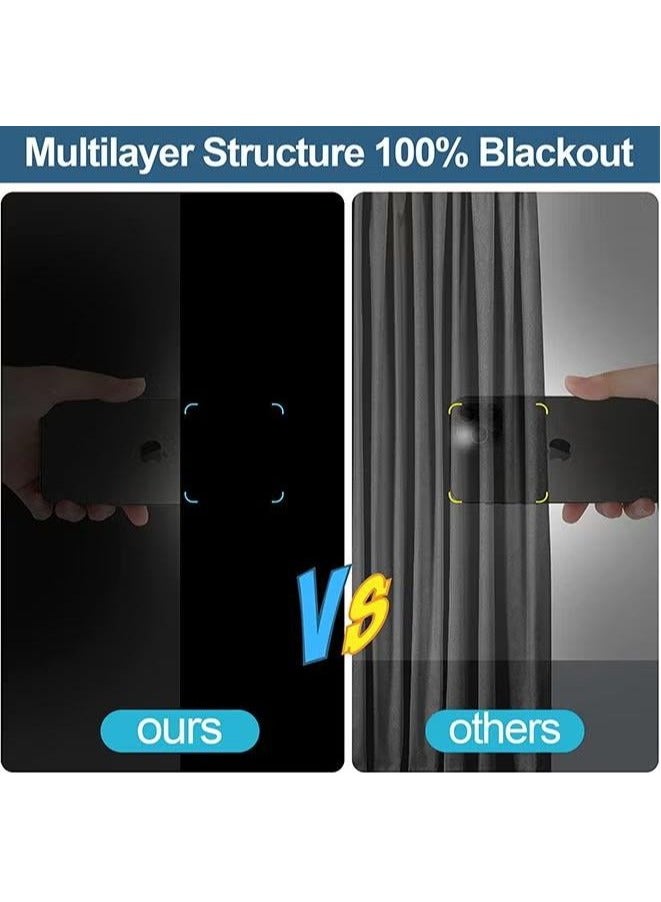 XiuWoo Blackout Blind 420D Black Out Fabric Portable Blackout Blinds Easy Stick On Window for Home Office Nursery Bedroom Car No Drill Travel Blackout Blind  - Image 5