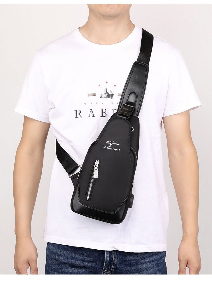 DubaiGallery Men Women Sling Bag Pack with Lock Waterproof Anti-theft Chest Bag with USB Charging Port Shoulder Bag Crossbody Backpack - Image 2