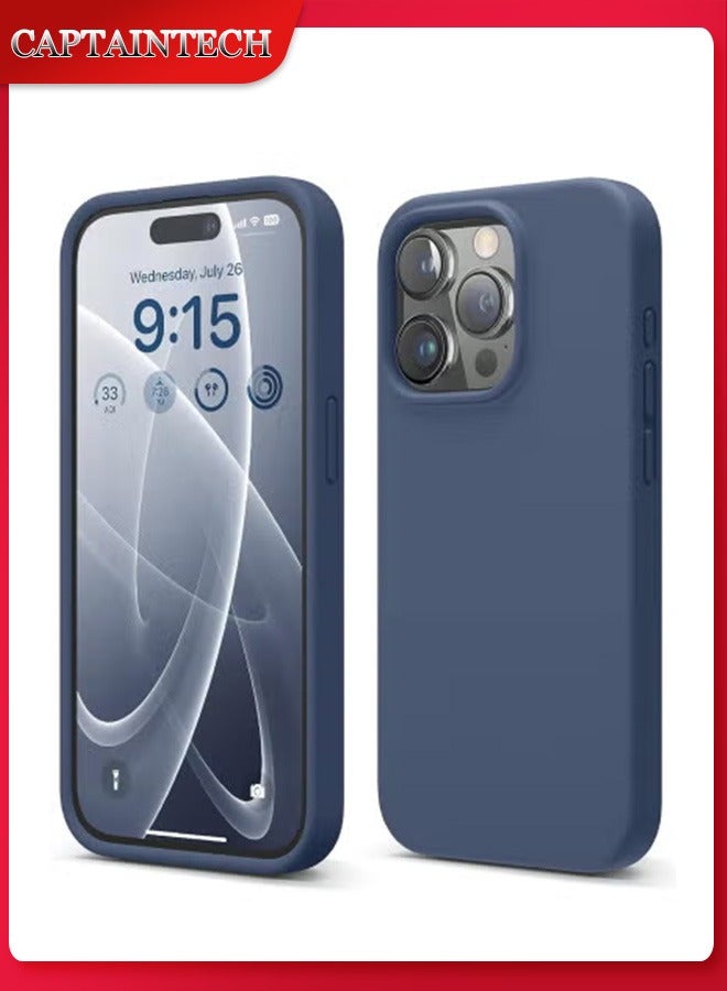 Captaintech iPhone 15 Pro Liquid Silicone Case - Slim Full-Body Protective Cover (6.1) Anti-Scratch with Soft Microfiber Lining - Image 1