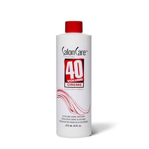 Salon Care 40 Volume Creme Developer Strong Lift Formula Easy to Handle Cream Consistency Can Be Used as a Bleach Booster 16 oz