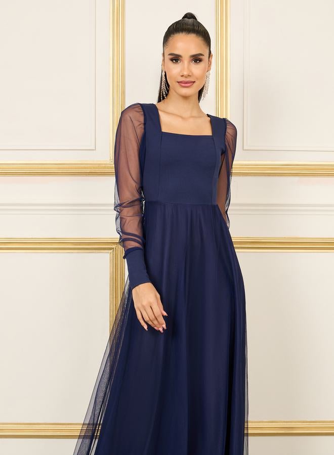 Styli Sheer Sleeve Maxi Dress - Image 2
