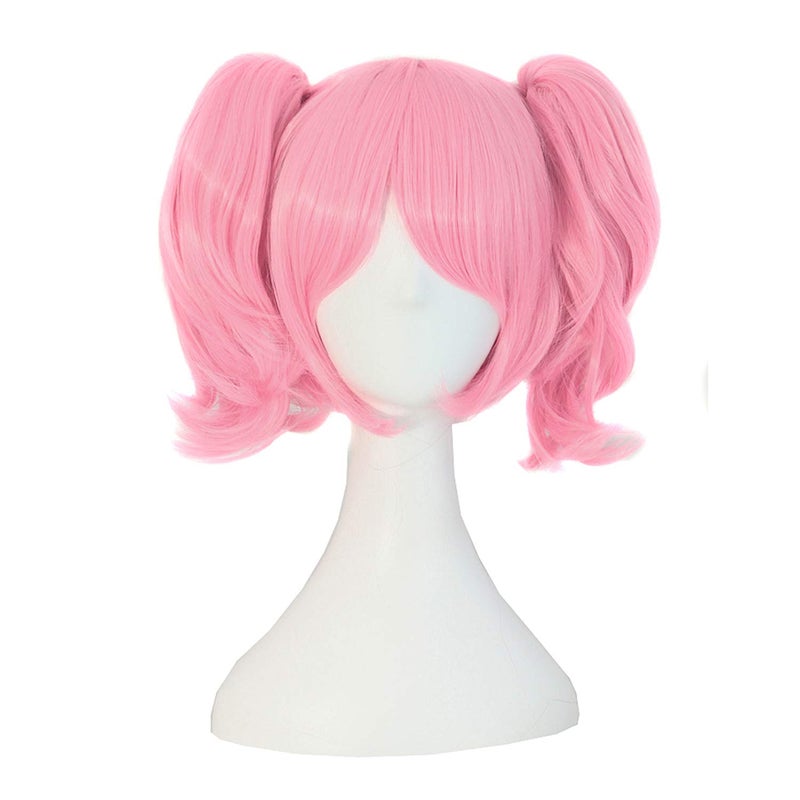 MapofBeauty MapofBeauty Lolita Pink Short Straight Clip on Ponytails Cosplay Wig  - Image 1