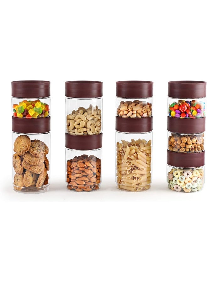 Cello Modustack Plastic Container, 9-Pieces, Maroon - Image 1