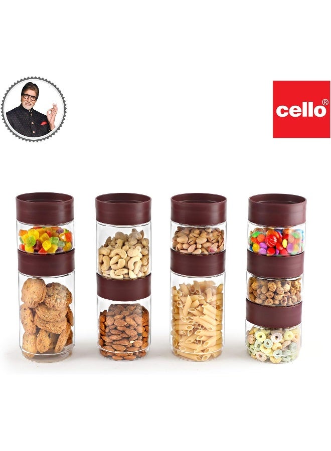 Cello Modustack Plastic Container, 9-Pieces, Maroon - Image 2