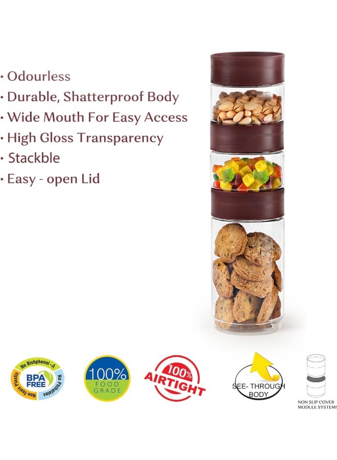 Cello Modustack Plastic Container, 9-Pieces, Maroon - Image 4