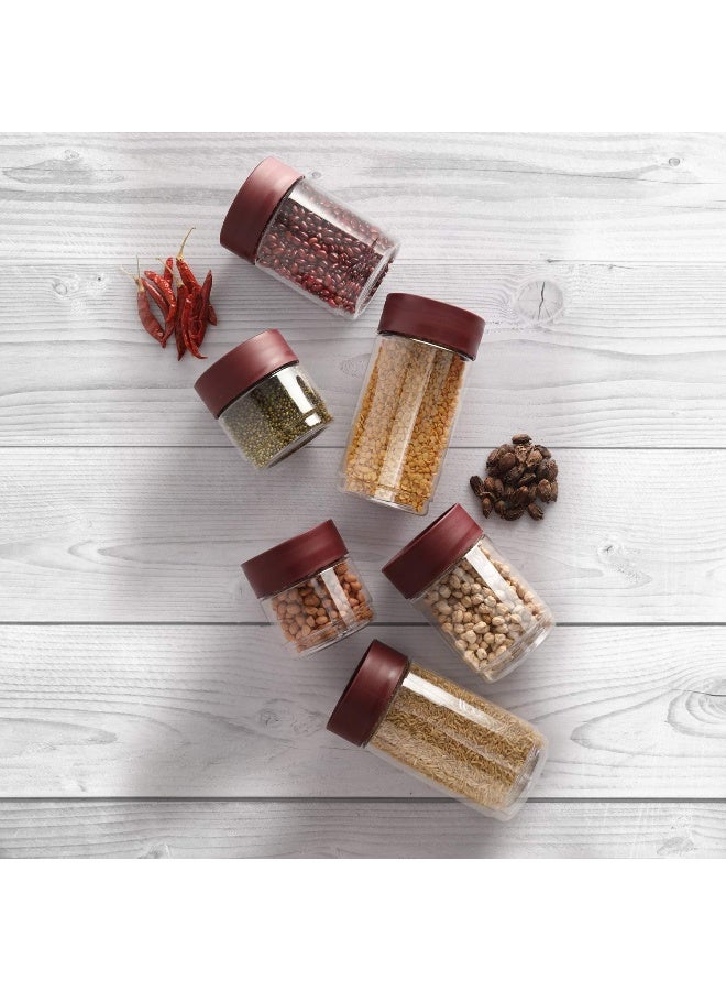 Cello Modustack Plastic Container, 9-Pieces, Maroon - Image 5