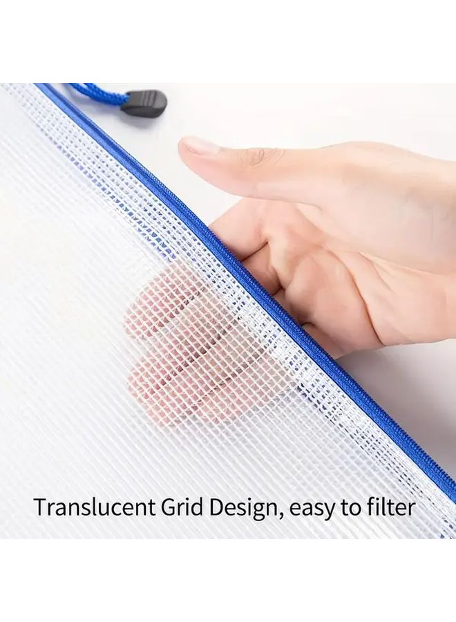 10pcs Colorful A5 Mesh Zipper File Bag For Documents Cosmetics Travel Accessories - Image 4