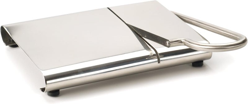 RSVP International Endurance Collection Cheese Slicer Guillotine Style Sleek Modern Design Stainless Steel Blade NonSkid Feet Dishwasher Safe 7x525 Base 4 Blade