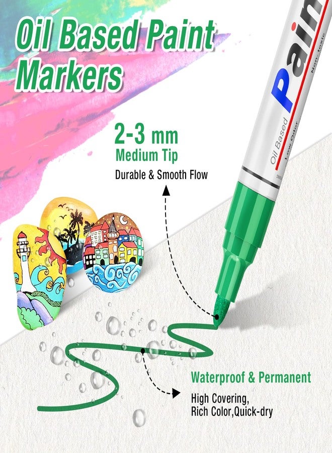 DAPAWIN Paint Pens Paint Markers - 24 Count Permanent Markers for Rock - Image 3