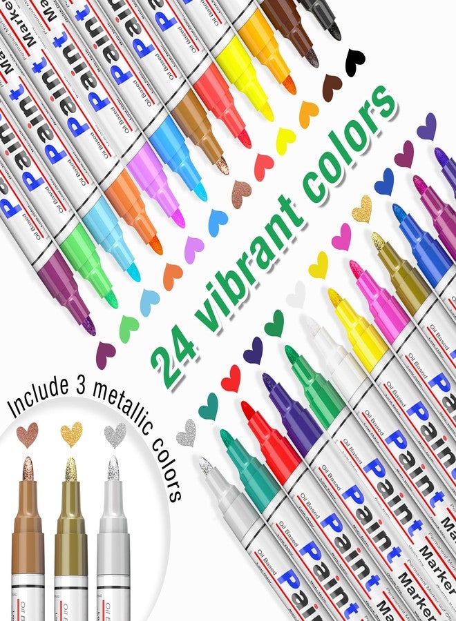 DAPAWIN Paint Pens Paint Markers - 24 Count Permanent Markers for Rock - Image 2
