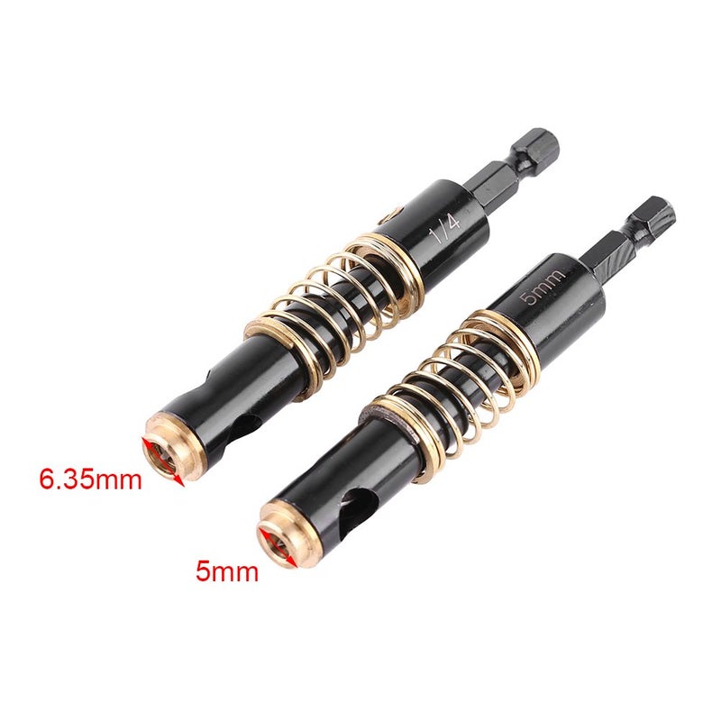 Hilitand 1/4" Black Hinge Drill Bits Reaming Drilling Wood Plastic Hex Shank for Woodworking (5mm) - Image 5