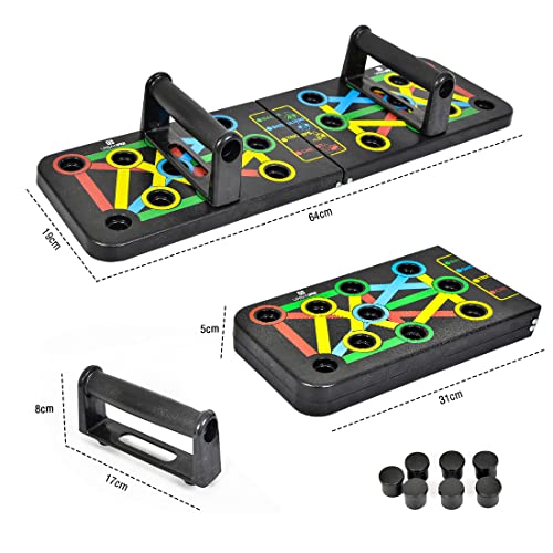 URBANFIX Pushup Board Portable Multi-Function Foldable 12 in 1 Push Up Bar Handles for Floor Professional Push Up Strength Training Equipment | Home Workout Equipmet for Men Women - Image 4